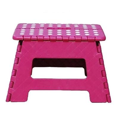 Banqueta Dobravel Infantil Adulto Portatil Degrau Multiuso Anti Derramente Rosa