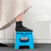 Banquinho Dobravel 130kg Plastico Multiuso Resistente Degrau Para Casa Cozinha Banheiro Loja Camping Infantil Azul - 2