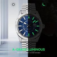 Relógio Masculino Sapphero Em Aço Inoxidável - Design Clássico Azul - 6