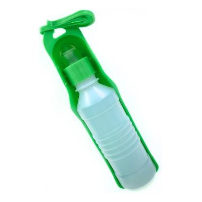 Bebedouro Portatil Pet Garrafa De Agua 500ml Para Cachorros Viagem Caminhada Carro Passeio Com Alça Verde