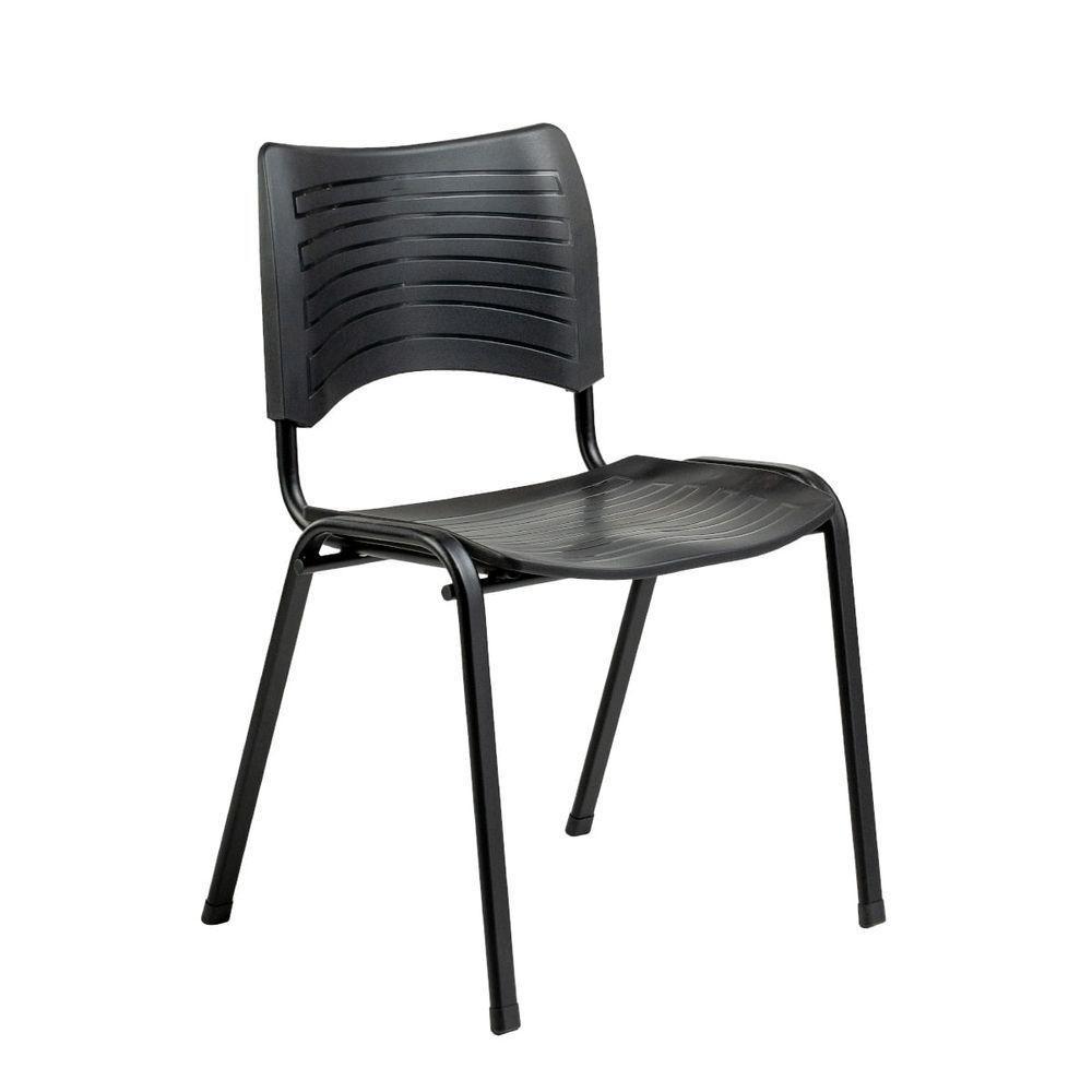 Cadeira Fit Com Assento E Encosto Em Polipropileno Preto - 1