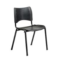 Cadeira Fit Com Assento E Encosto Em Polipropileno Preto - 1