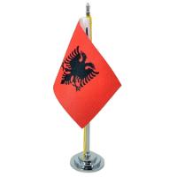 Mini Bandeira Mesa Albânia Com 8cm X 5,5cm E 15cm Mastro - 1