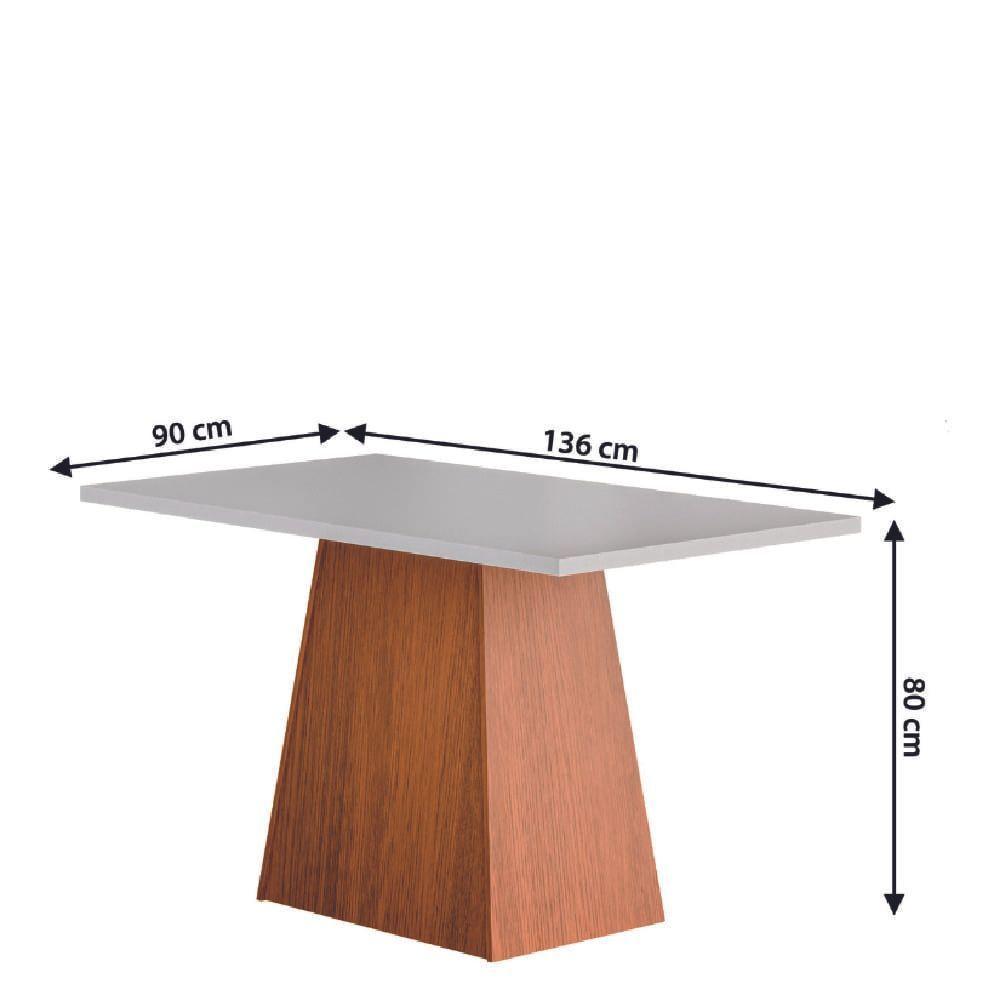 Conjunto Sala De Jantar Mesa 1,36m Trento 4 Cadeiras Trieste Dobuê Madeirado/mascavo - 3