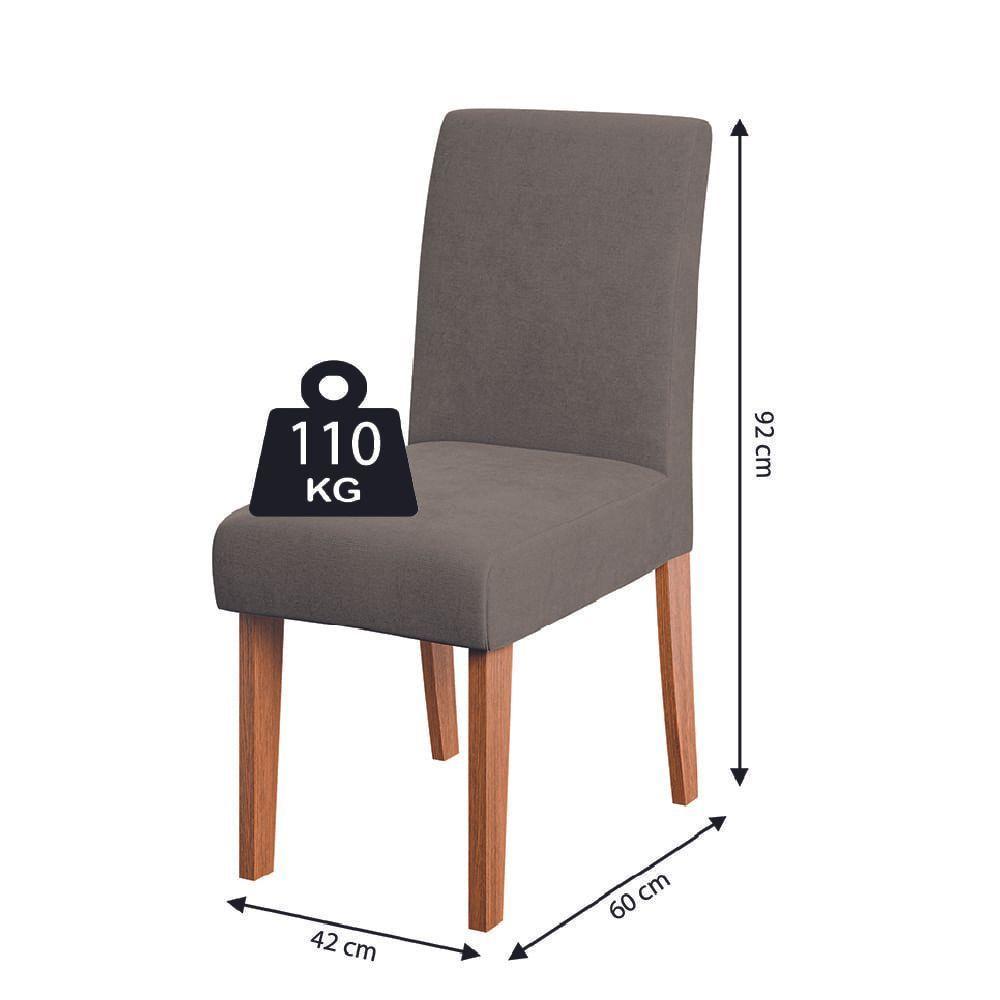 Conjunto Sala De Jantar Mesa 1,36m Trento 4 Cadeiras Trieste Dobuê Madeirado/mascavo - 4