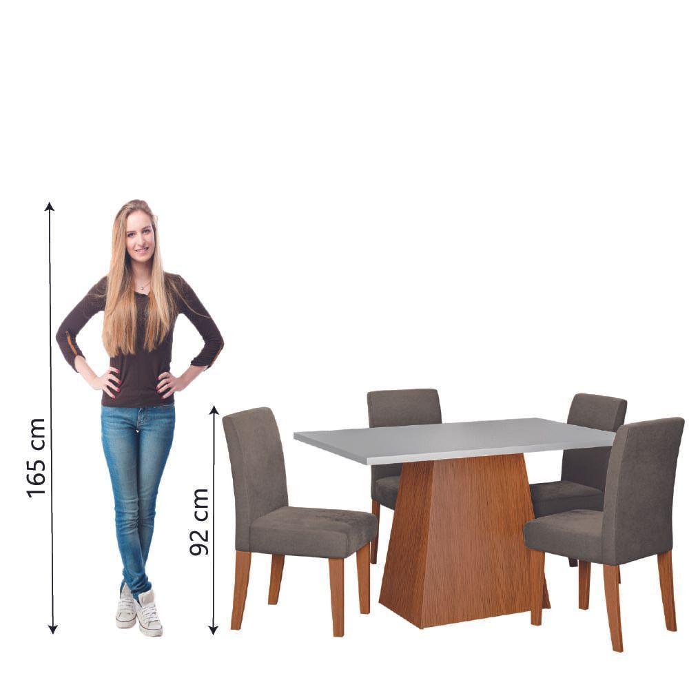 Conjunto Sala De Jantar Mesa 1,36m Trento 4 Cadeiras Trieste Dobuê Madeirado/mascavo - 6