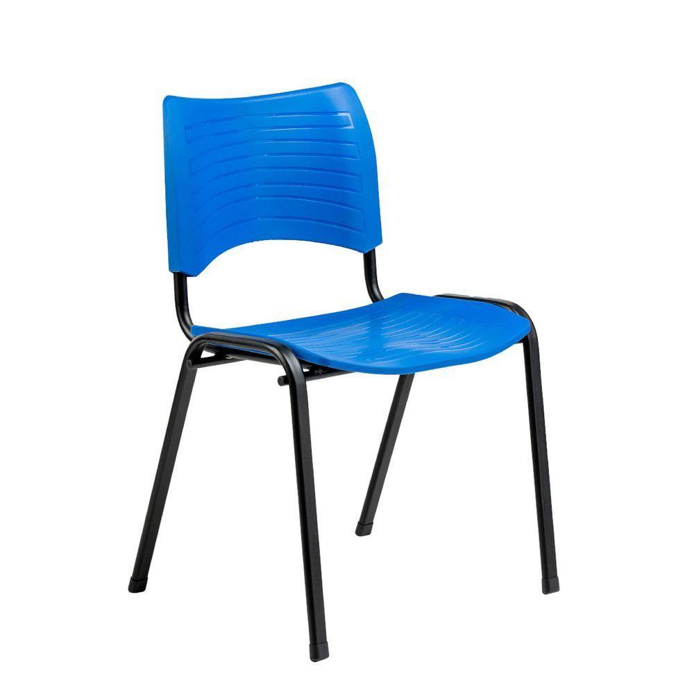 Cadeira Fit Com Assento E Encosto Em Polipropileno Azul - 1
