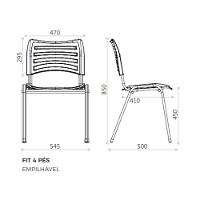 Cadeira Fit Com Assento E Encosto Em Polipropileno Azul - 11
