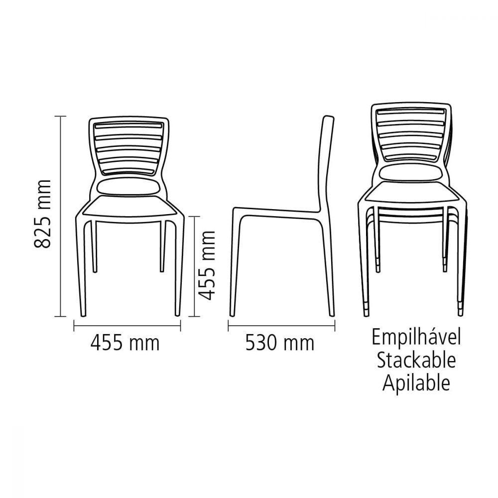 Cadeira Sofia Encosto Horizontal Marrom Tramontina 92237109 - 4