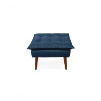 2 Poltronas Opala Com 1 Puff Decorativa Confortável Para Sala Quarto Recepção Suede Luxo azul Marinho - 2