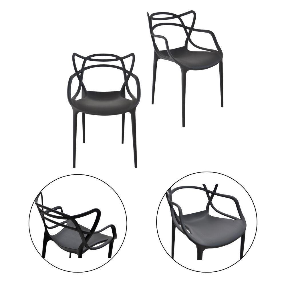 Kit 2 Cadeiras Allegra Leve E Resistente 100% Polipropileno Cor:preto - 2