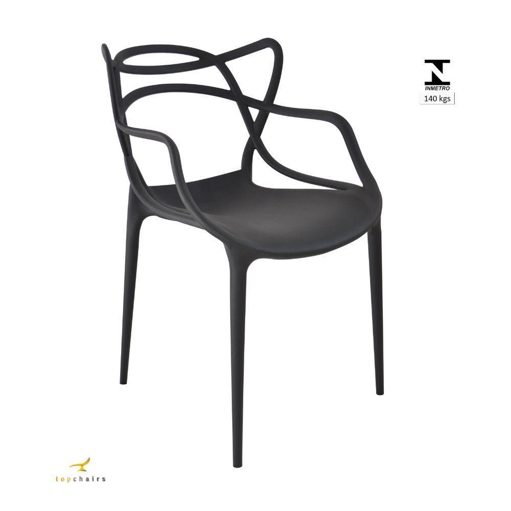 Kit 2 Cadeiras Allegra Leve E Resistente 100% Polipropileno Cor:preto - 4