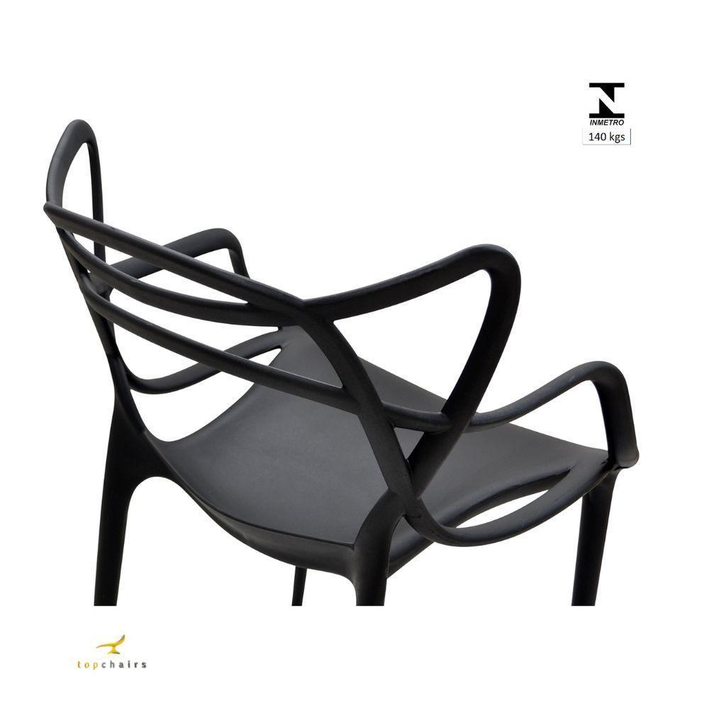 Kit 2 Cadeiras Allegra Leve E Resistente 100% Polipropileno Cor:preto - 6