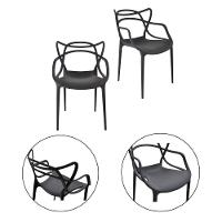 Kit 2 Cadeiras Allegra Leve E Resistente 100% Polipropileno Cor:preto - 2