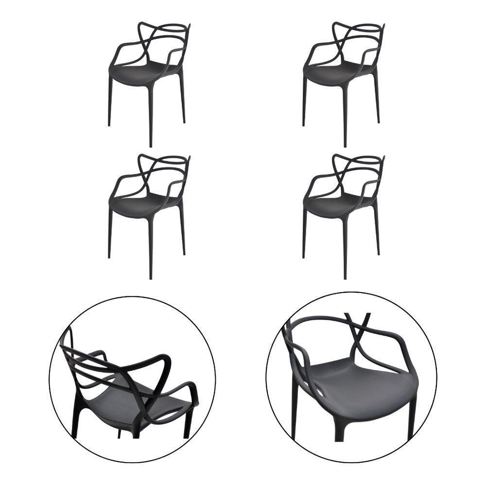 Kit 4 Cadeiras Allegra Contemporânea Estrutura Reforçada preto - 2