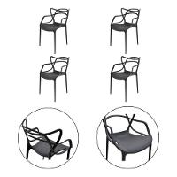 Kit 4 Cadeiras Allegra Contemporânea Estrutura Reforçada preto - 2