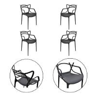 Kit 4 Cadeiras Allegra Com Acabamento Premium E Durável preto - 2