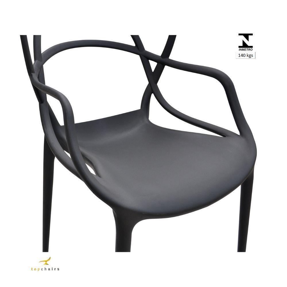 Kit 4 Cadeiras Allegra Fácil Limpeza Leve E Versátil preto - 3