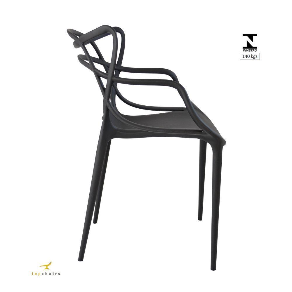 Kit 4 Cadeiras Allegra Fácil Limpeza Leve E Versátil preto - 5