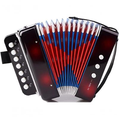 Acordeon Sanfona Infantil Instrumento Preto Musical 20cm