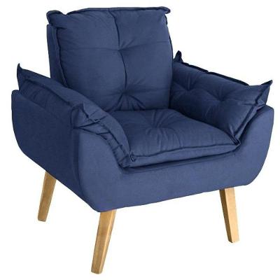 Poltrona Decorativa Sala de Estar Opala Suede para Escritório, Salão, Recepção - Azul Marinho