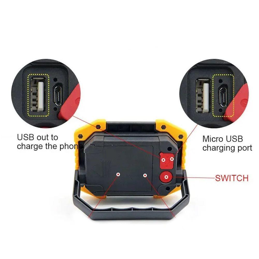 Lanterna Multifuncional Com Bateria Recarregável 8800mah Vermelho - 4