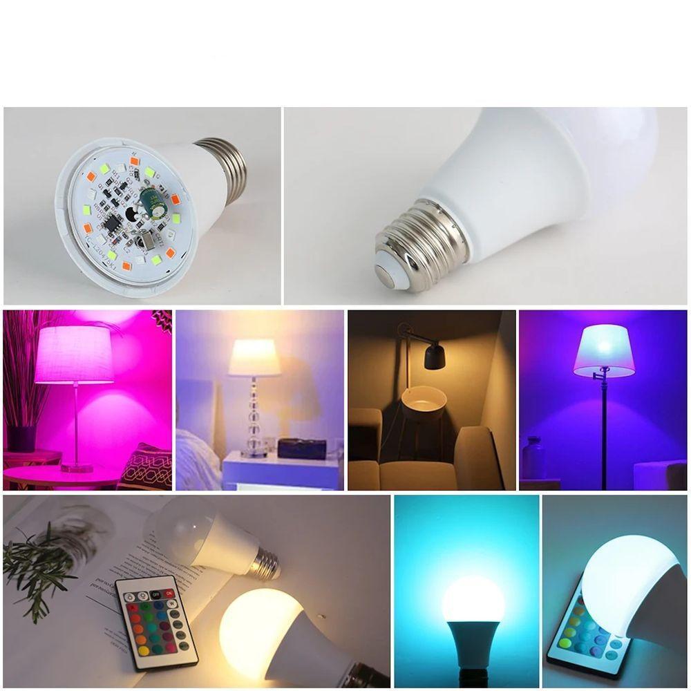 Lâmpada Led Rgb Com Controle Remoto E27 Bivolt - 4