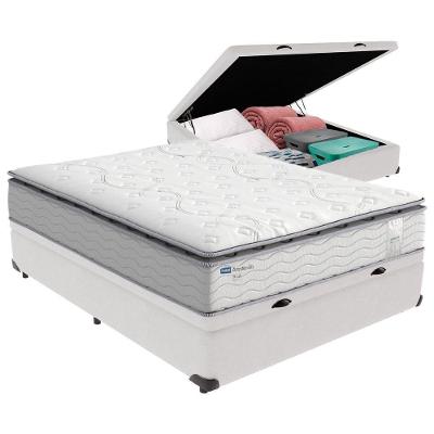 Cama Box Baú Casal E Colchão Molas Ensacadas Amsterdã Probel - Branco
