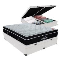 Cama + Box Com Bau Ortobom Colchão King Com Molas Ensacadas Branco - 1