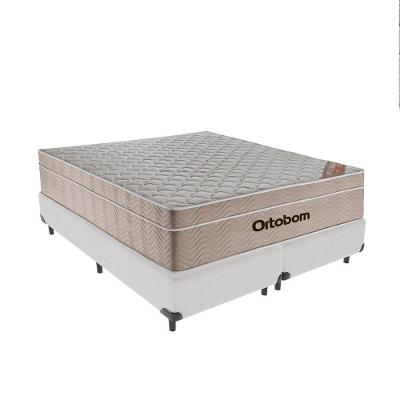 Cama + Box Airtech Colchão Ortobom Queen 158cm Springpocket Branco