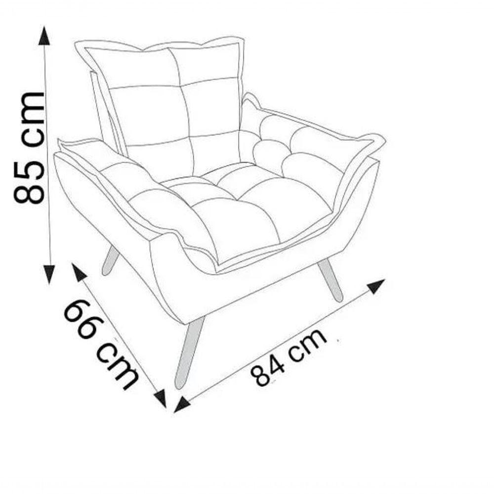 Poltronas para Amamentação com 1 Puff Decorativas Confortáveis para Sala, Quarto, Recepção - Suede Luxo Preto - 3