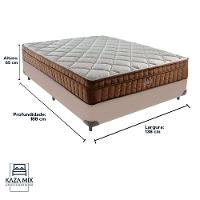 Cama Box Bege E Colchão Anjos Star Pillow In Casal Anjos - 6