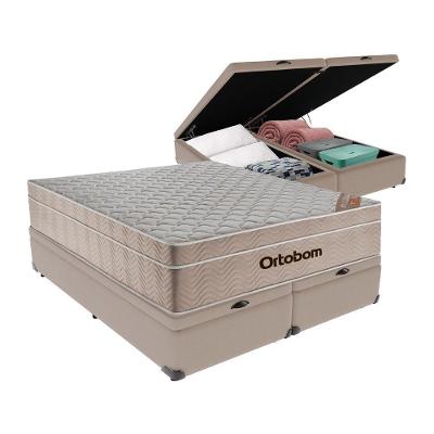 Airtech Colchão Ortobom Queen Com Baú Bege Springpocket Bege