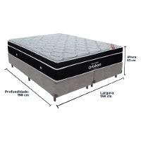 Cama + Box Colchão Queen Com Molas Ensacadas Ortobom Europillow Elegant Cinza - 5