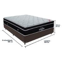 Cama Box Marrom E Colchão Elegant Molas Ensacadas Casal Ortobom - 2