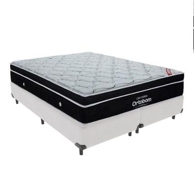 Cama + Box Colchão Queen Com Molas Ensacadas Ortobom Europillow Elegant Branco