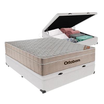 Airtech Colchão Ortobom Viúvo Baú Bege 128cm Springpocket Branco