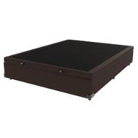 Base Box Com Baú Bege Viúvo 128cm De Madeira Kazamix Marrom - 1