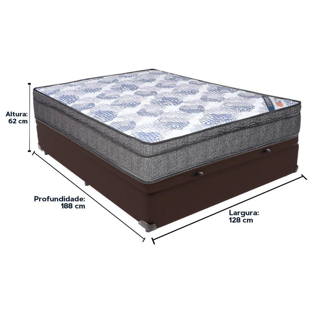 Cama Box Baú Bege Ortobom Colchão Iso Molas E Pillow Viúvo Marrom - 5