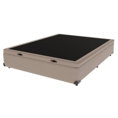 Base Box Com Baú Bege Viúvo 128cm De Madeira Kazamix Bege