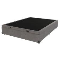 Base Box Com Baú Bege Viúvo 128cm De Madeira Kazamix Cinza - 1