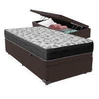 Cama Ortobom D33 Solteiro Com Box Baú Bege Iso100 Marrom - 1