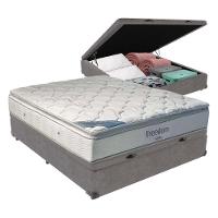 Cama Box Com Baú Casal E Colchão Freedom Ortobom D33 Cinza - 1