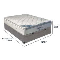 Cama Box Com Baú Casal E Colchão Freedom Ortobom D33 Cinza - 5