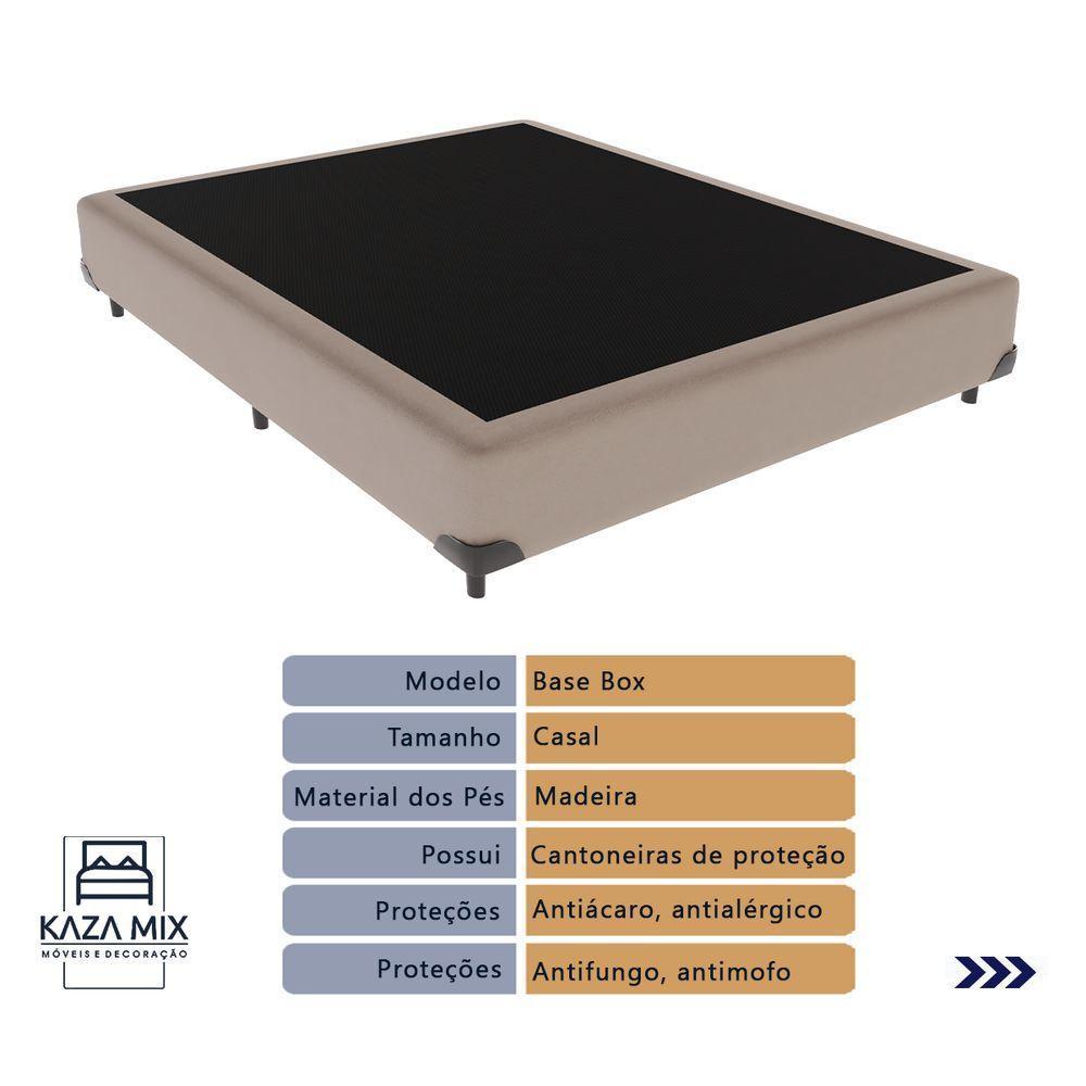 Cama Box Casal E Colchão Freedom Ortobom D33 Bege - 4