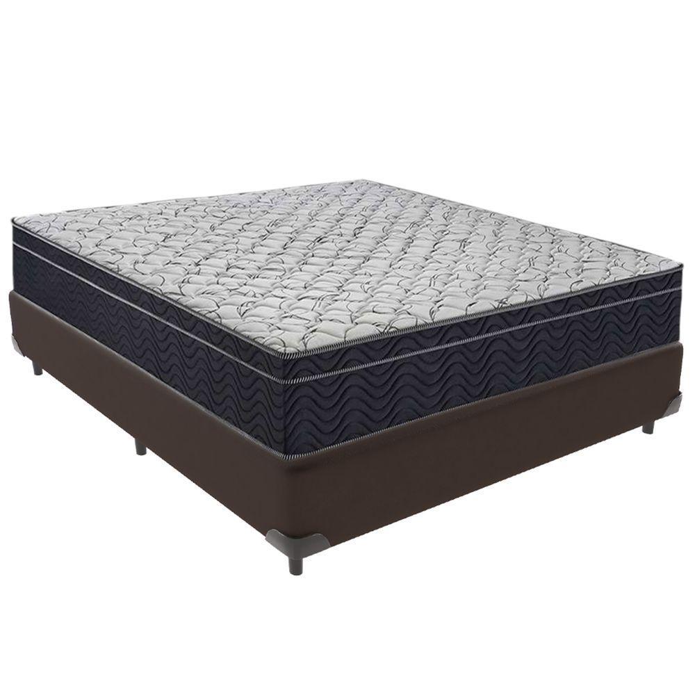 Cama Box Marrom E Colchão Airtech 150 Espuma D45 Viúvo Ortobom - 1