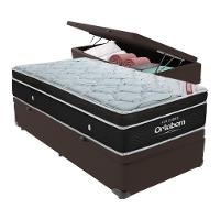 Cama+ Box Com Bau Ortobom Colchão Solteiro Com Molas Ensacadas Marrom - 1