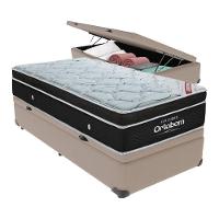 Cama+ Box Com Bau Ortobom Colchão Solteiro Com Molas Ensacadas Bege - 1