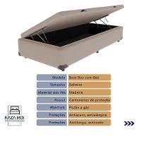 Cama+ Box Com Bau Ortobom Colchão Solteiro Com Molas Ensacadas Bege