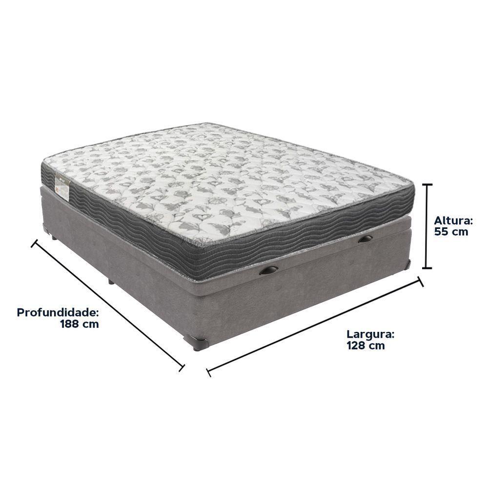 Cama Baú Ortobom Víuvo Iso100 Bege D33 Conforto Firme Cinza - 5